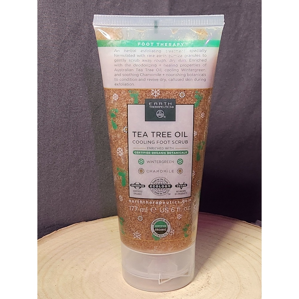 Earth Therapeutics Foot‎ Therapy COOLING FOOT SCRUB Tea Trea Oil 6 oz/177mL New